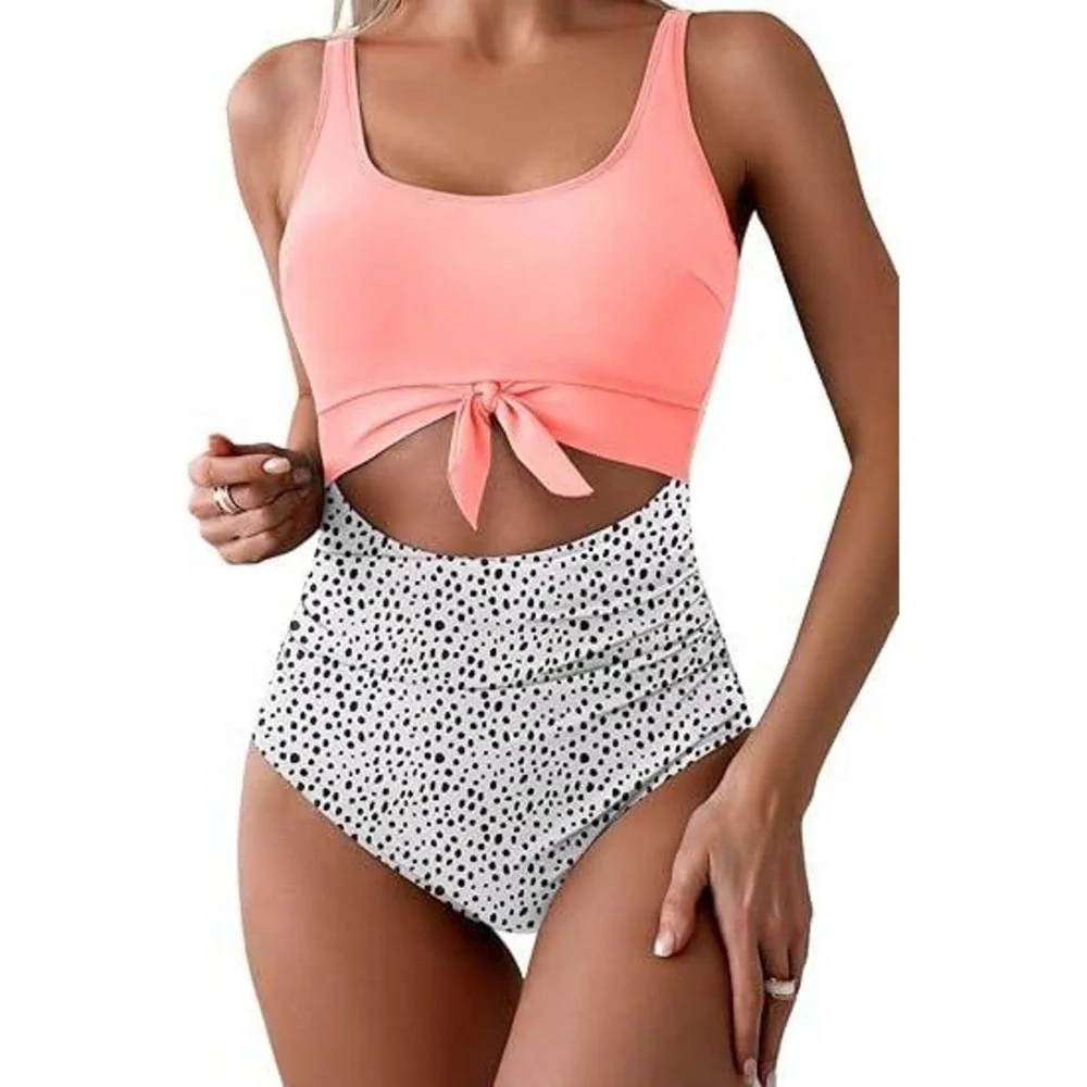MSRP $49 Eomenie Women's XS Light‎ Pink One Piece Swimsuit Tummy Control Slimmi